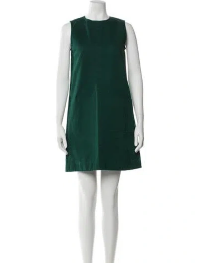 Pre-owned Marni Crew Neck Mini Dress In Green