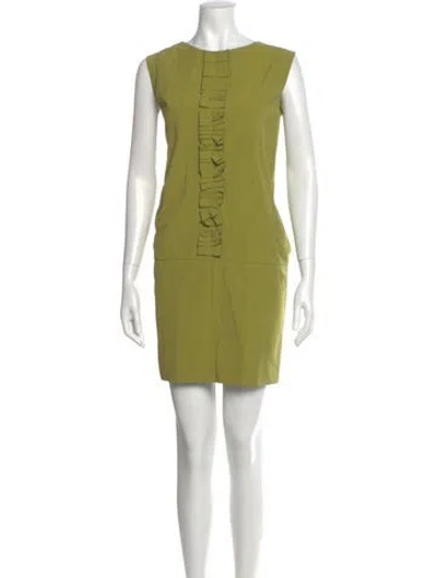 Pre-owned Marni Crew Neck Mini Dress In Green