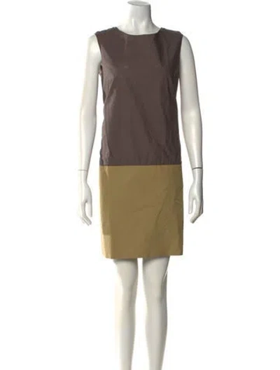 Pre-owned Marni Crew Neck Mini Dress In Neutral