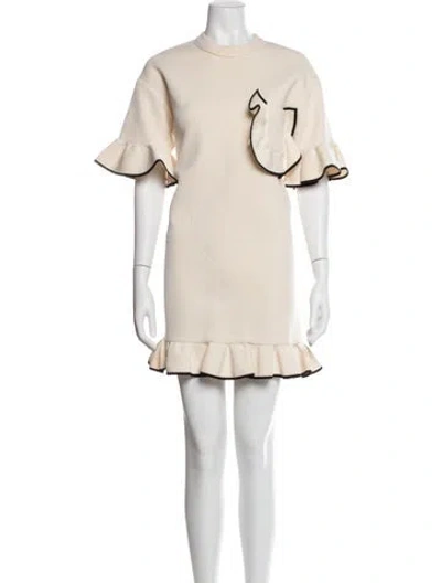 Pre-owned Marni Crew Neck Mini Dress In Neutral