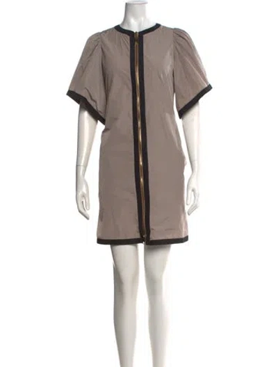 Pre-owned Marni Crew Neck Mini Dress In Neutrals