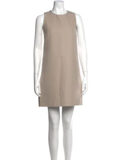 Pre-owned Marni Crew Neck Mini Dress In Neutrals