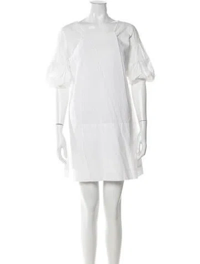 Pre-owned Marni Crew Neck Mini Dress In White