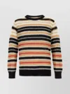 Marni Crew Neck Mohair Blend Sweater With Striped Pattern