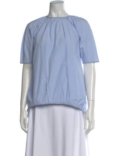 Pre-owned Marni Crew Neck Short Sleeve Blouse In Blue
