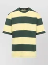 Marni Green And Yellow Maxi-stripe Cotton T-shirt In Multi