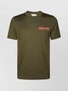 Marni Crew Neck T-shirt With Embroidered Patch In Green