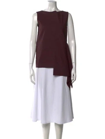 Pre-owned Marni Crew Neck Sleeveless Top In Burgundy