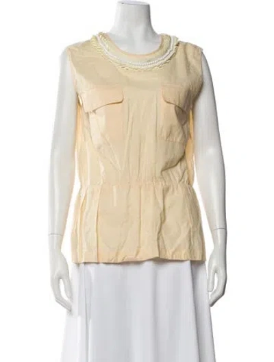 Pre-owned Marni Crew Neck Sleeveless Top In Neutral
