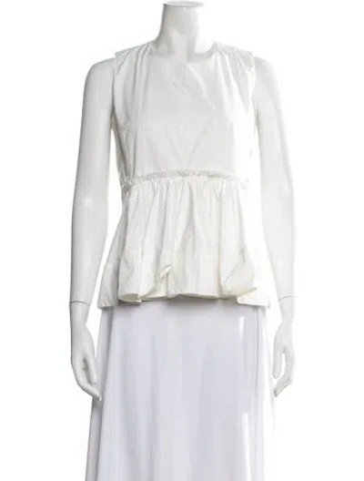 Pre-owned Marni Crew Neck Sleeveless Top In White