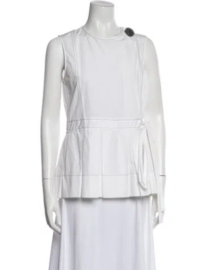 Pre-owned Marni Crew Neck Sleeveless Top In White
