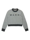 Marni Maglione Girocollo In Misto Lana-cashmere Colorblock In Gray