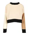 Marni Women Ppnk Color Block Cashmere Cropped Sweater In Neutral