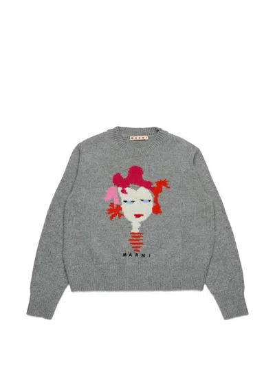 Marni Kids' Crew-neck Sweater In Gray