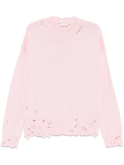 Marni Crew-neck Sweater In Pink
