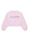 Marni Felpa Girocollo Con Holiday Logo In Pink