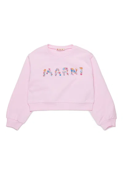 MARNI FELPA GIROCOLLO CON HOLIDAY LOGO