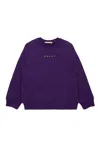 Marni Felpa Girocollo Con Logo In Violet
