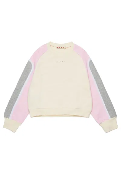 MARNI CREW-NECK SWEATSHIRT WITH COLORBLOCK DETAILS