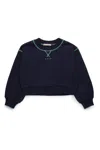 Marni Crew-neck Sweatshirt With Contrasting Seams In Blue