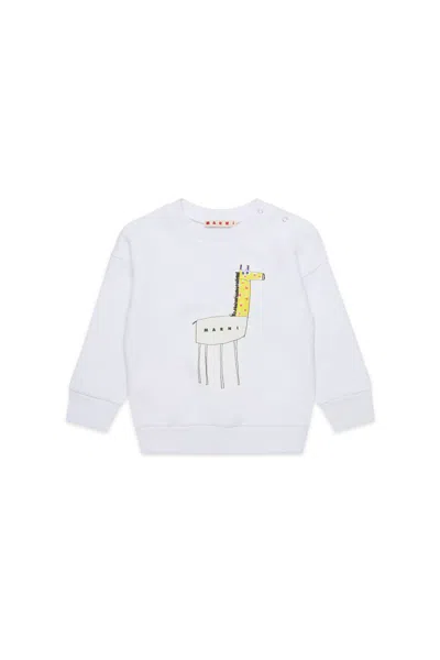 Marni Babies' Crew-neck Sweatshirt With Giraffe Print In White