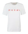 Marni White Jersey T-shirt With Scribbled Logo