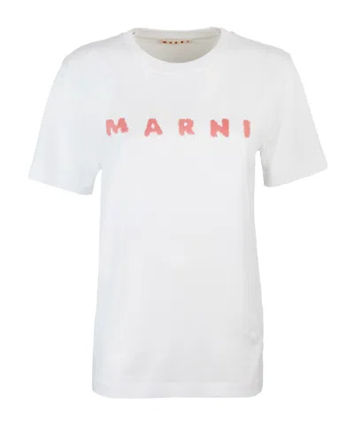 MARNI MARNI SCRIBBLED LOGO JERSEY T-SHIRT