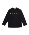 Marni Kids Long Sleeve Crew Neck T-shirt In Black