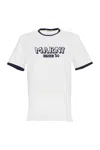 Marni Crew Neck T-shirt With Front Logo And Ribbed Accents In White