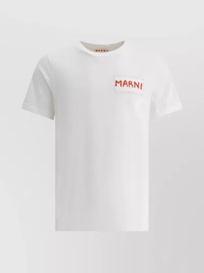 Marni Crew Neck T-shirts Short Sleeves In White