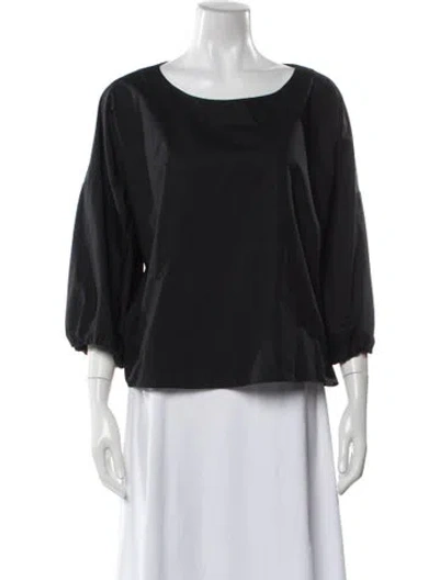 Pre-owned Marni Crew Neck Three-quarter Sleeve Blouse In Gray