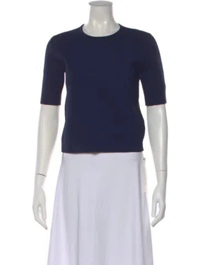 Pre-owned Marni Crew Neck Three-quarter Sleeve Top In Blue