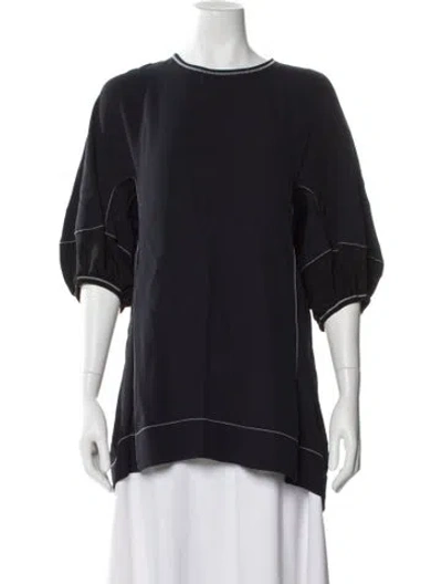 Pre-owned Marni Crew Neck Three-quarter Sleeve Top In Blue