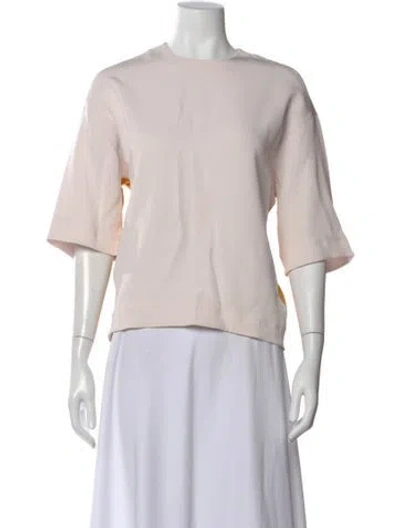 Pre-owned Marni Crew Neck Three-quarter Sleeve Top In Yellow