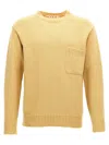 Marni Chest Pocket Wool Sweater In Yellow