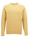 Marni Chest Pocket Wool Sweater In Yellow