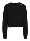 Marni Distressed Cropped Jumper In Black