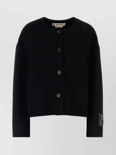 MARNI CREWNECK CARDIGAN WITH LONG SLEEVES AND POCKETS