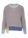 Marni Long Sleeve Crewneck Sweater In Sodium Grey In Gris