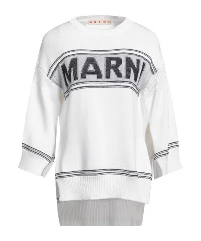 Marni Crew-neck Knit Top In White