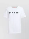 Marni Oversized Crew Neck T-shirt With Scribbled Logo In White