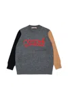 Marni Logo-embroidered Sweater In Gray