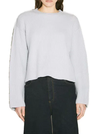 Marni Crewneck Ribbed Jumper In Gray