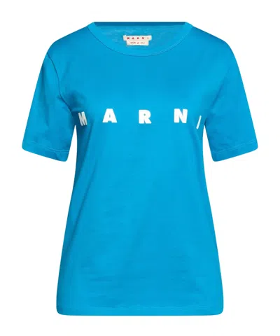 Marni Crew-neck Short-sleeve T-shirt In Blue