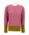 Marni Crewneck Hood Kangaroo Pocket Long Sleeves Ribbed Cuffs In Pink