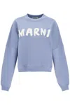 Marni Crewneck Sweatshirt With Logo In Blue