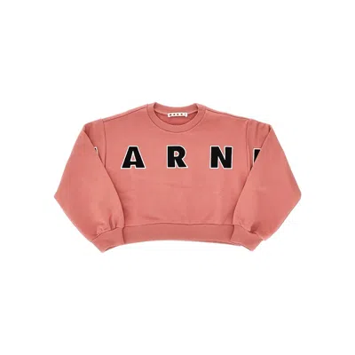 Marni Crewneck Sweatshirt With Logo Kids In Brown