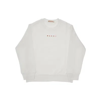 Marni Crewneck Sweatshirt With Logo Print Kids In White