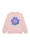 Marni Kids Flower Patch Crewneck Sweatshirt In Pink