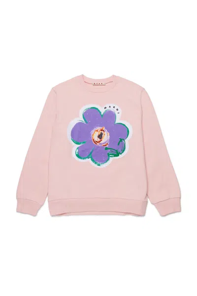 MARNI FELPA GIROCOLLO CON MAXI FIORE
